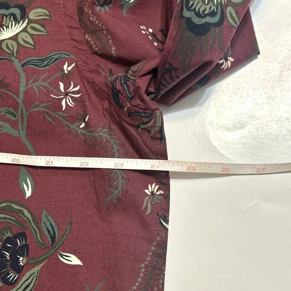 Scotch and Soda Shirt Mens Size Large Long Sleeve Button Up Wine Tapestry Print - Picture 3 of 13